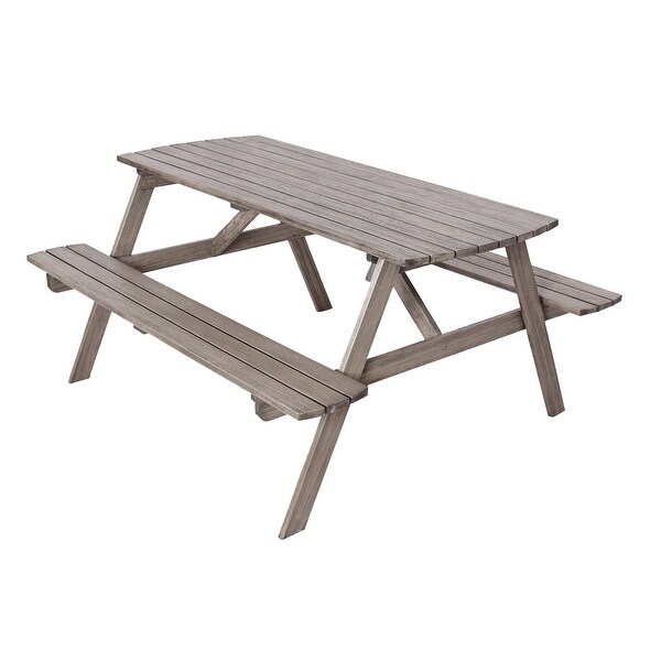 Wood Rectangular Outdoor Picnic Table