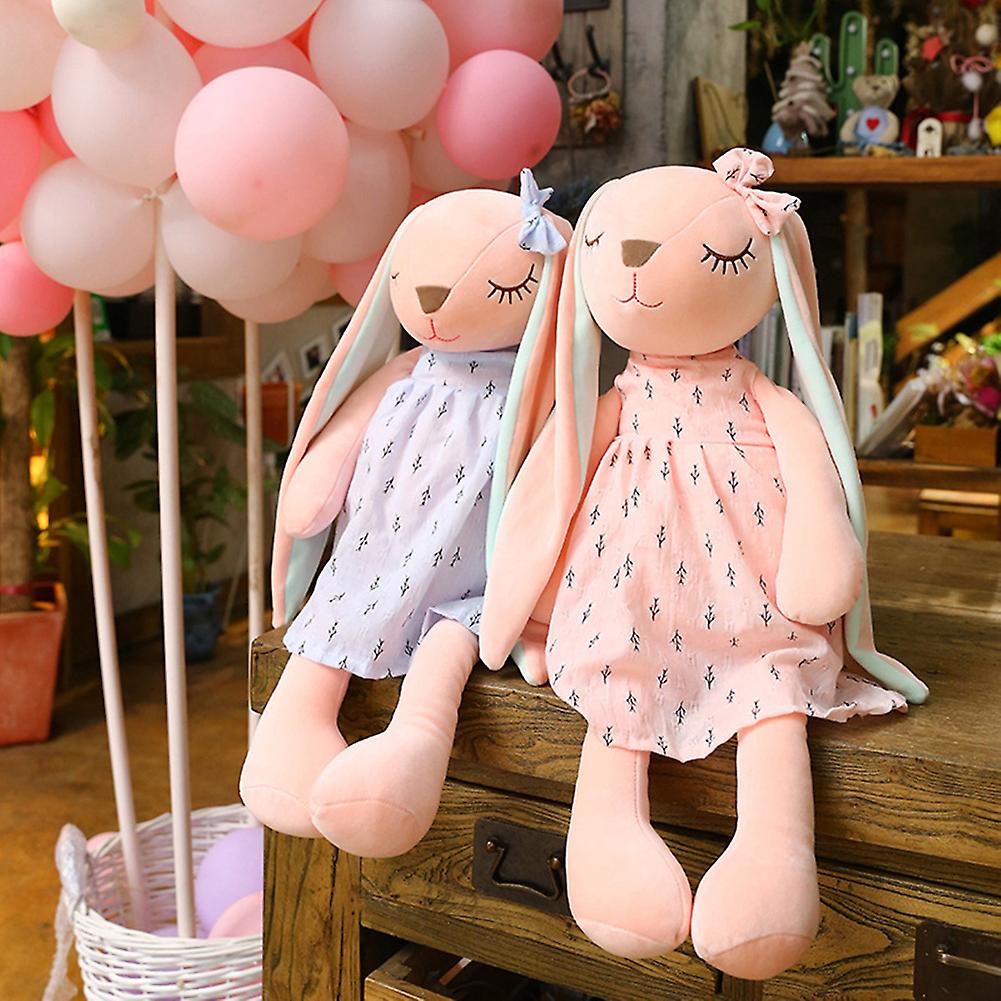 Stuffed Toy Cute Long-eared Rabbit Plush Soft Stuffed Animal Toy 45cm Plush Doll Toy Suitable As A Gift For Children Pink