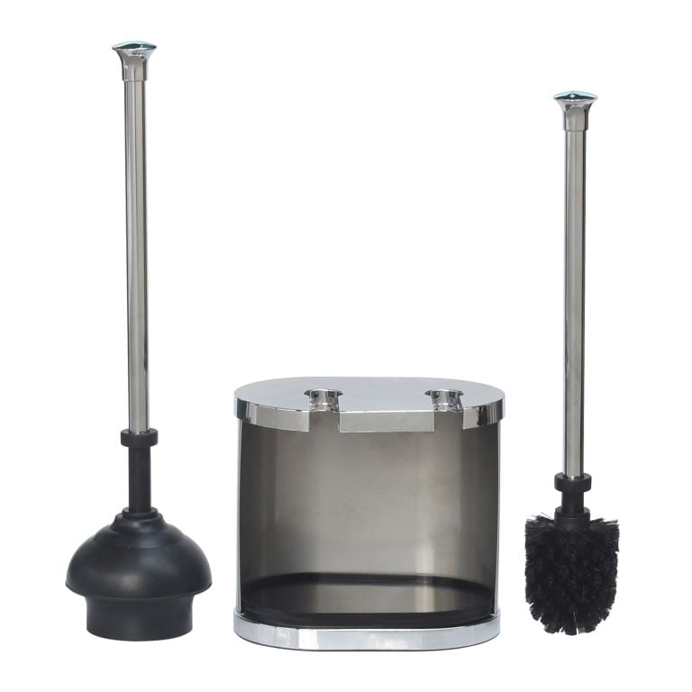 Better Homes and Gardens Brushed Nickel Bowl Brush and Plunger Set