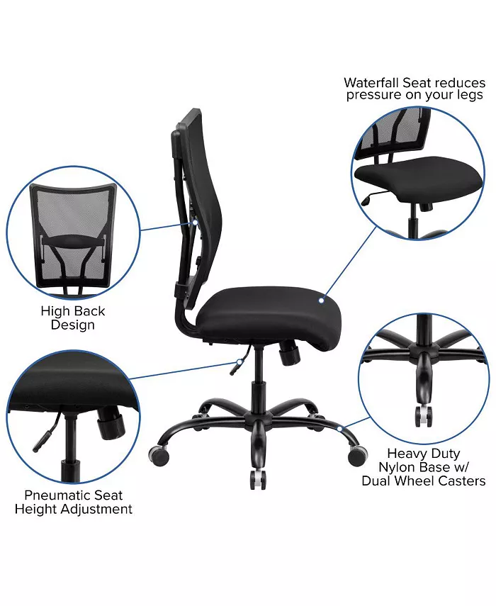 EMMA+OLIVER Big and Tall 400 Lb. Rated Mesh Executive Swivel Ergonomic Office Chair