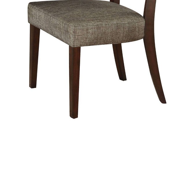 Drake Dining Chairs Gray Fabric espresso Acme Furniture