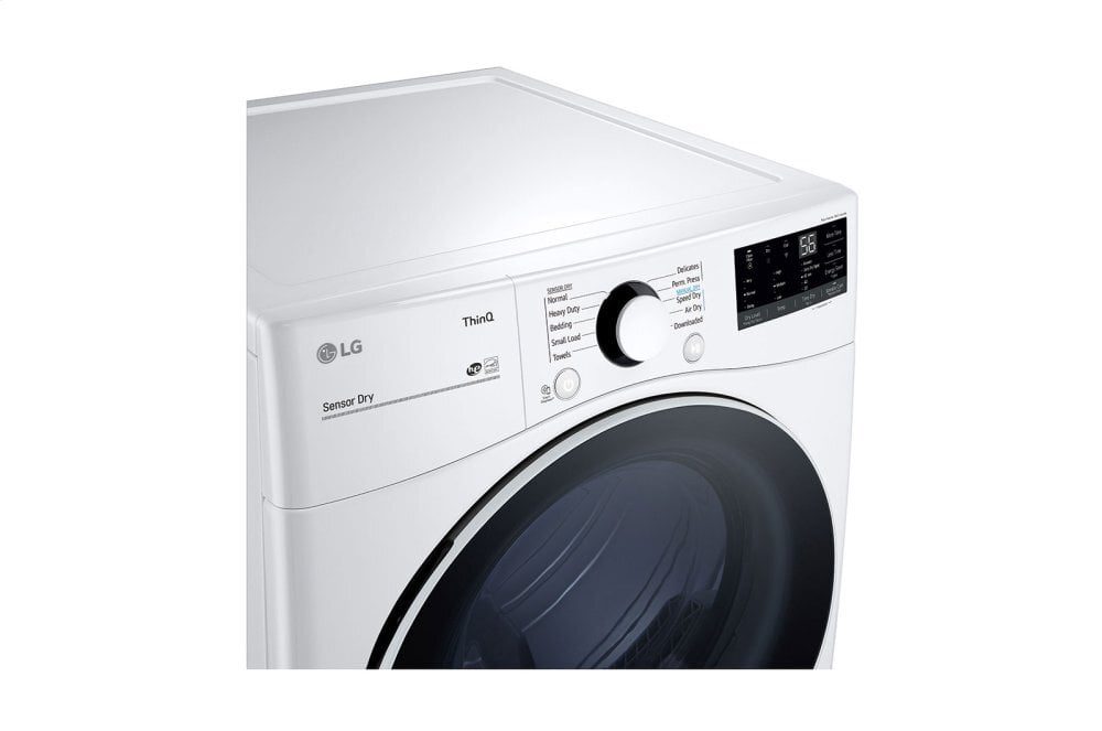 Lg DLE3600W 7.4 Cu. Ft. Ultra Large Capacity Smart Wi-Fi Enabled Front Load Electric Dryer With Built-In Intelligence