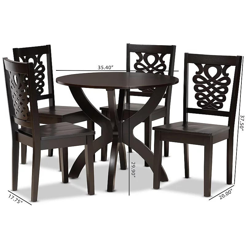 Baxton Studio Wanda Dining 5-piece Set