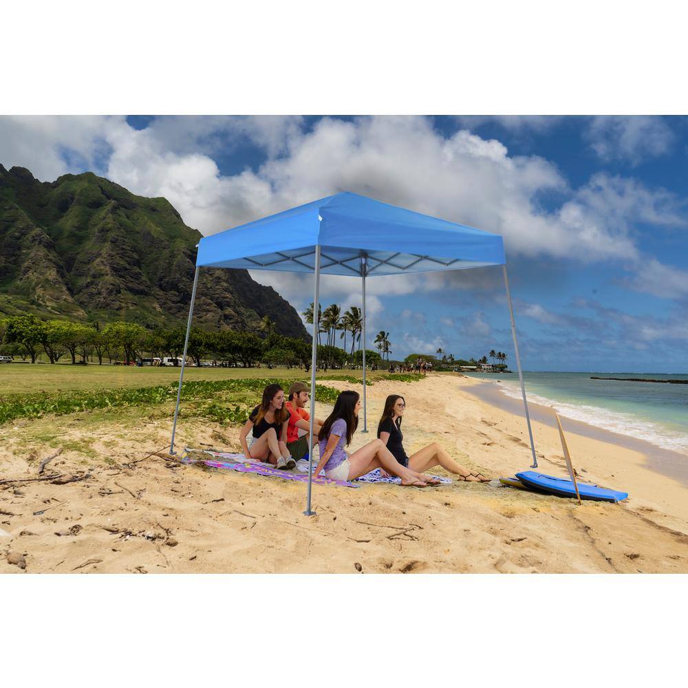Everbilt 6.5 ft. x 6.5 ft. Steel Blue Instant Canopy Pop-Up Tent CL42