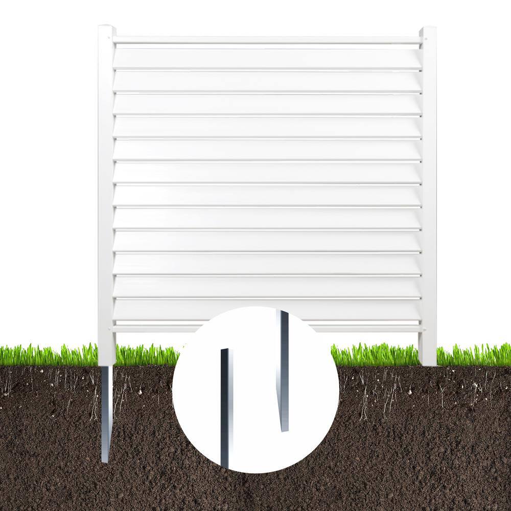 FENCY 4 ft. x 4 ft. Vinyl Privacy Fence Panel White Blinds HD-A-YP01004