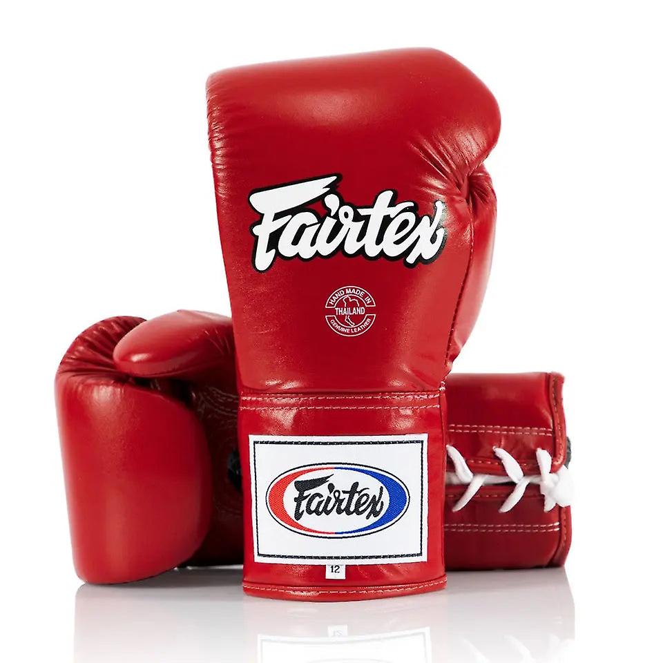 Fairtex lace-up boxing gloves - red