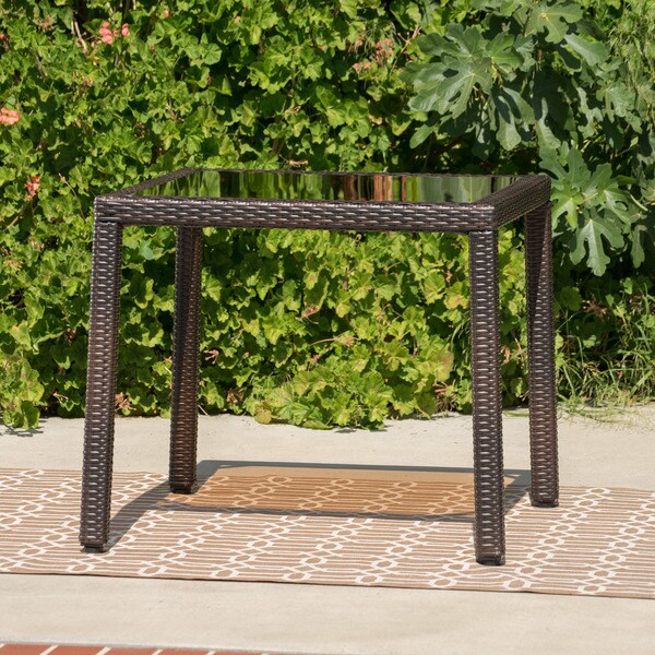 San Pico Outdoor Wicker Square Dining Table by Christopher Knight Home