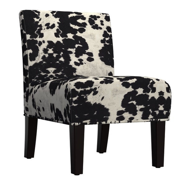 Black and White Faux Cow Hide Fabric Accent Chair by iNSPIRE Q Bold