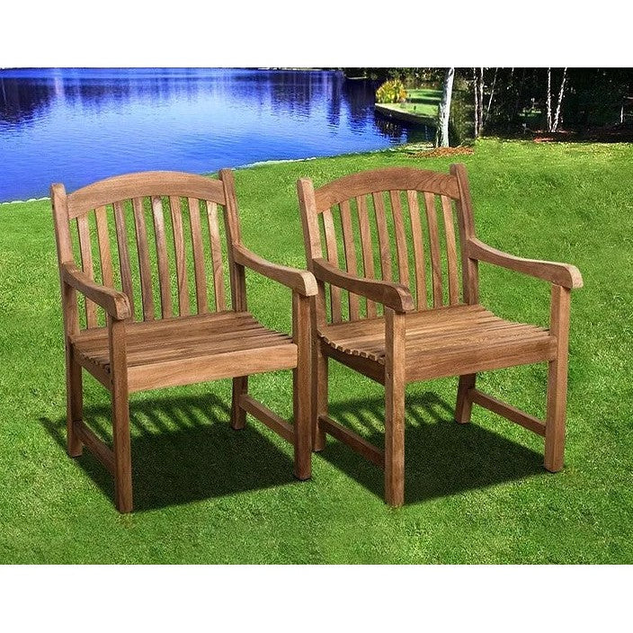 Katana Teak 7pc Outdoor Dining Set (Teak 86 Rectangular Table with 6 Teak Tista Armchairs +FREE Cushions)