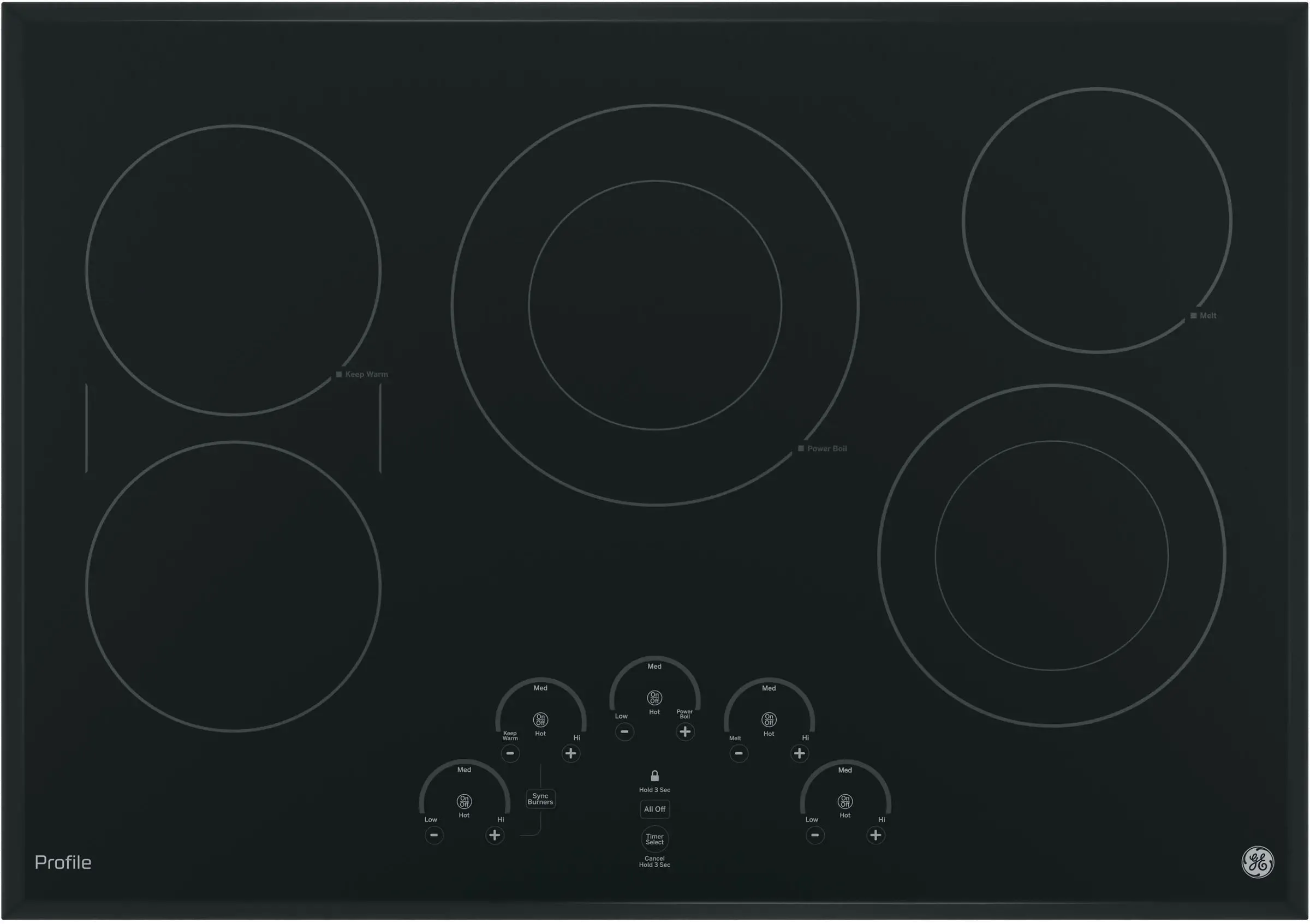 GE Profile 30 Inch Smoothtop Electric Cooktop - Black