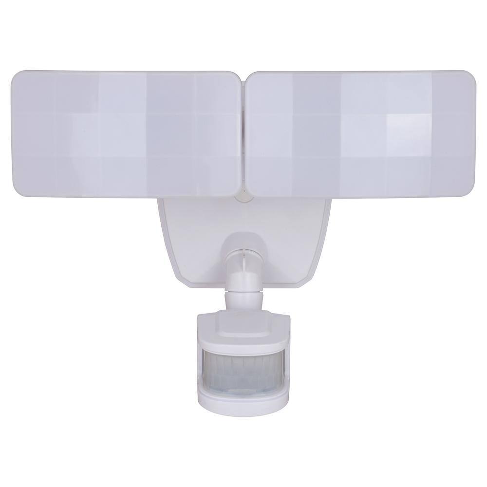 VAXCEL 150-Watt Equivalence 2600 Lumens Zeta Integrated LED White Motion Sensor Dusk to Dawn Outdoor Security Flood Light T0620