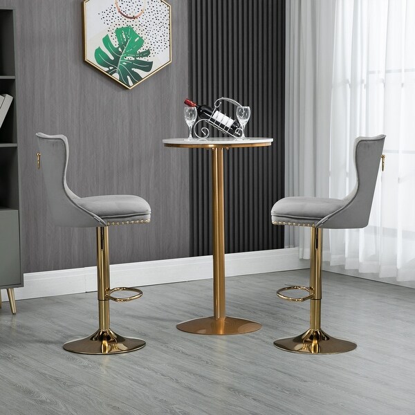 Counter Height Bar Stools with Back and Footrest，2PC/SET