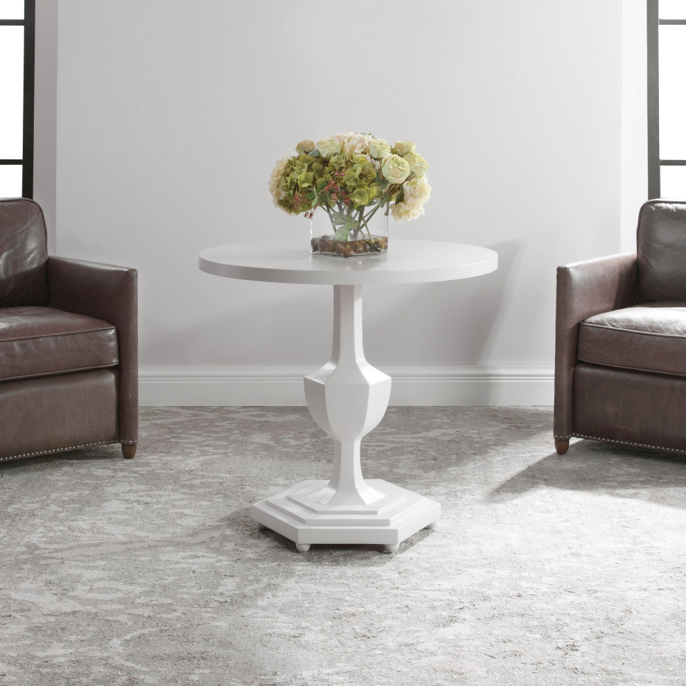 Uttermost Kabarda White Foyer table   Traditional   Side Tables And End Tables   by Better Living Store  Houzz