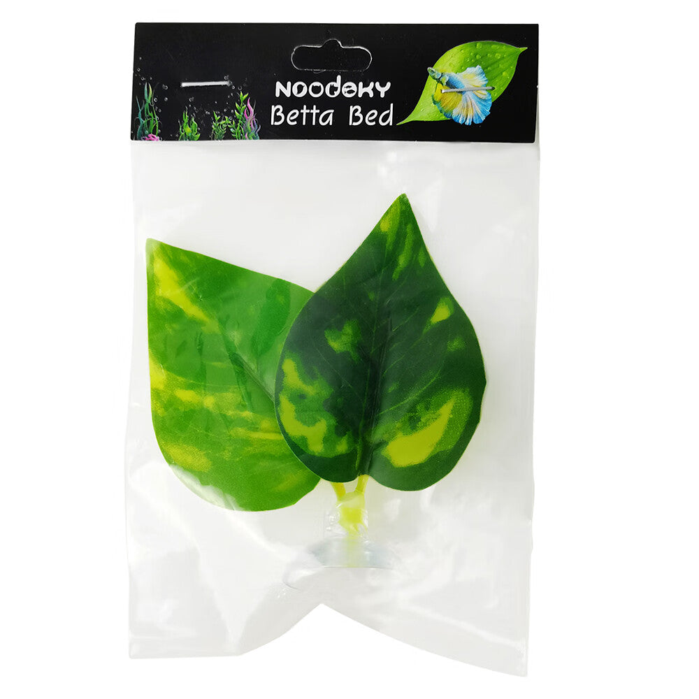 Noodoky Betta Leaf Hammock Silicone Peace Plant Accessories， Beta Fish Leaf Rest Pad Bed， Beta Tank Decorations (2-Pack)