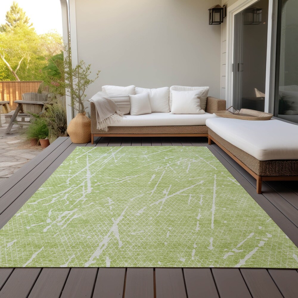 Machine Washable Indoor/ Outdoor Chantille Contemporary Crackle Rug