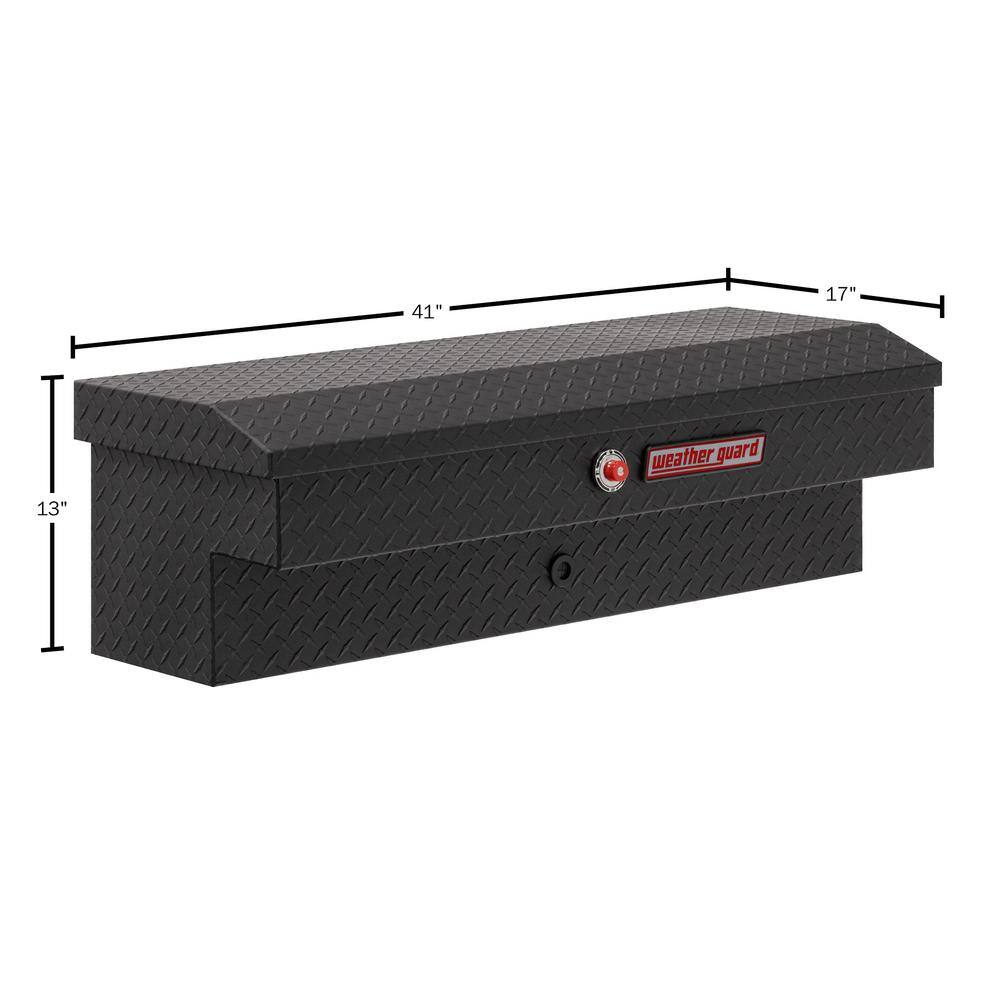 Weather Guard 41 in. Matte Black Aluminum Lo- Side Truck Tool Box 184-52-03