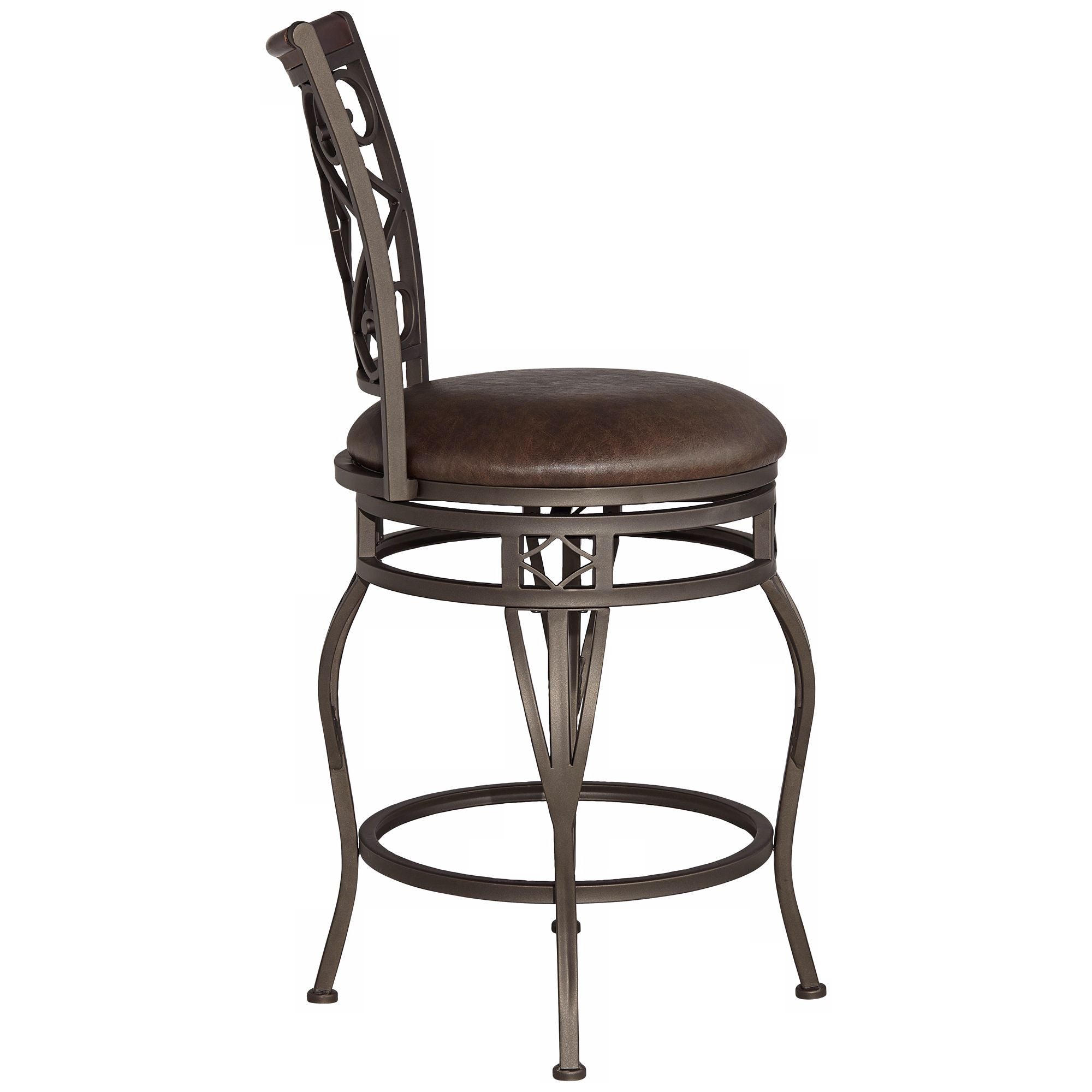 Kensington Hill Bar Stool with Swivel， Brown