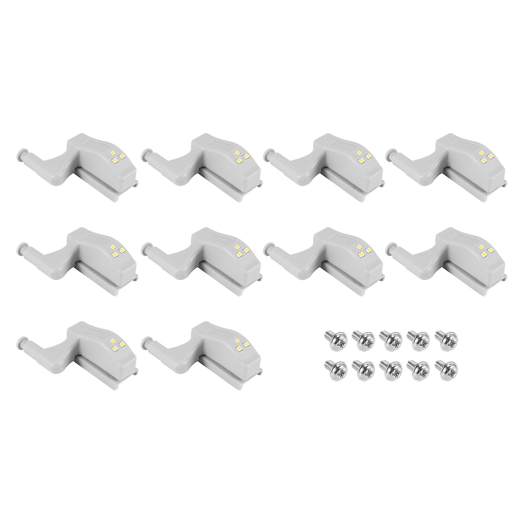 10pcs Cabinet Cupboard Wardrobe Led Hinge Light Lamp Warm White