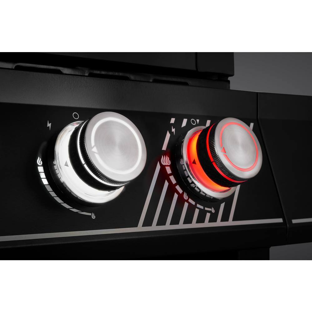 Dyna-Glo DGH563CRN-D 6-Burner Natural Gas Grill in Matte Black with TriVantage Multi-Functional Cooking System