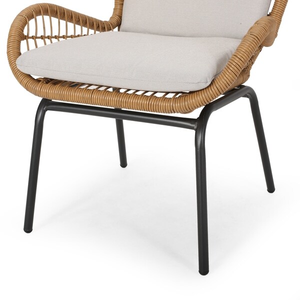 Pabrico Outdoor Wicker Club Chair with Cushions (Set of 2) by Christopher Knight Home