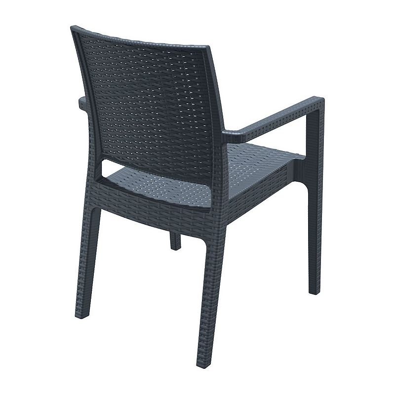 34 Gray Wickerlook Patio Stackable Dining Chair