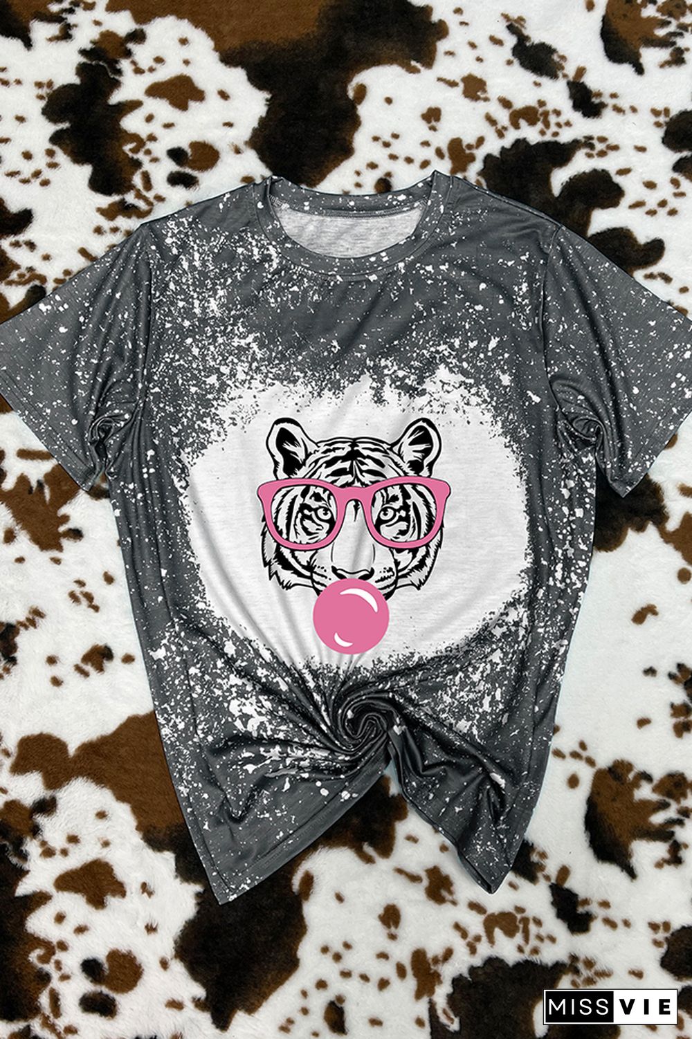 tiger with glasses bubble gum Graphic Tee Wholesale