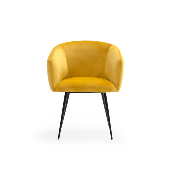 Modrest Luzerne Modern Yellow Velvet Dining Chair ...