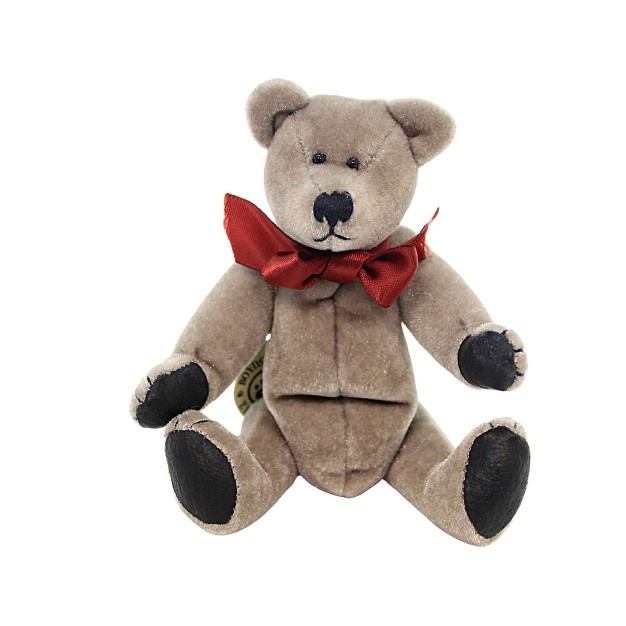 Enesco T fulton Wuzzie One Plush Bear 6 0 Inches Teddy Bear Jointed 59510006 Fabric Gray