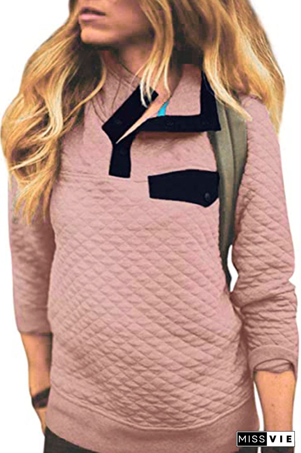 Button Up Quilted Sweatshirts Wholesale