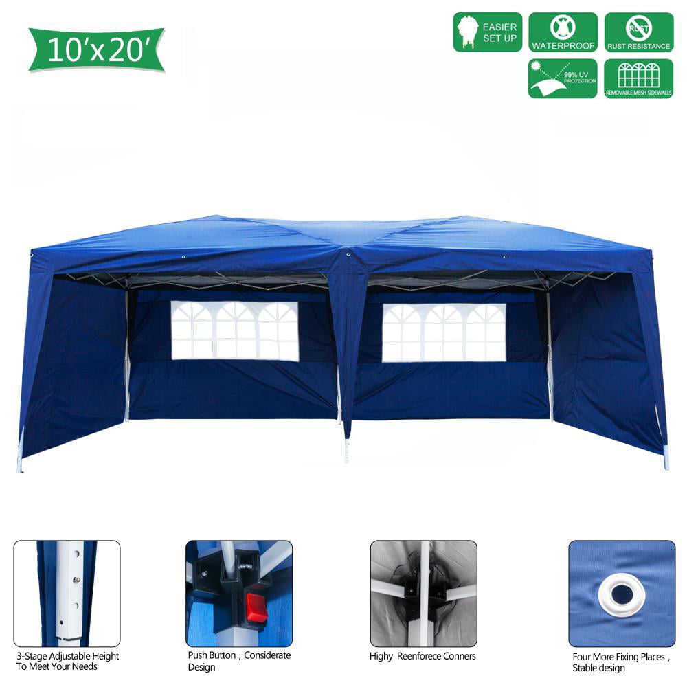 UBesGoo 10x20' Pop Up Canopy Party Tent Outdoor Folding Patio Shade Blue