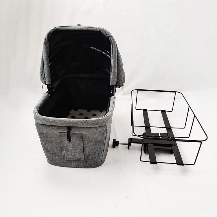 Foldable Pet Travel Bicycle Basket Dog Bike Carrier With Folding Mesh Pet Bicycle Booster Carrier For Dogs and Cats