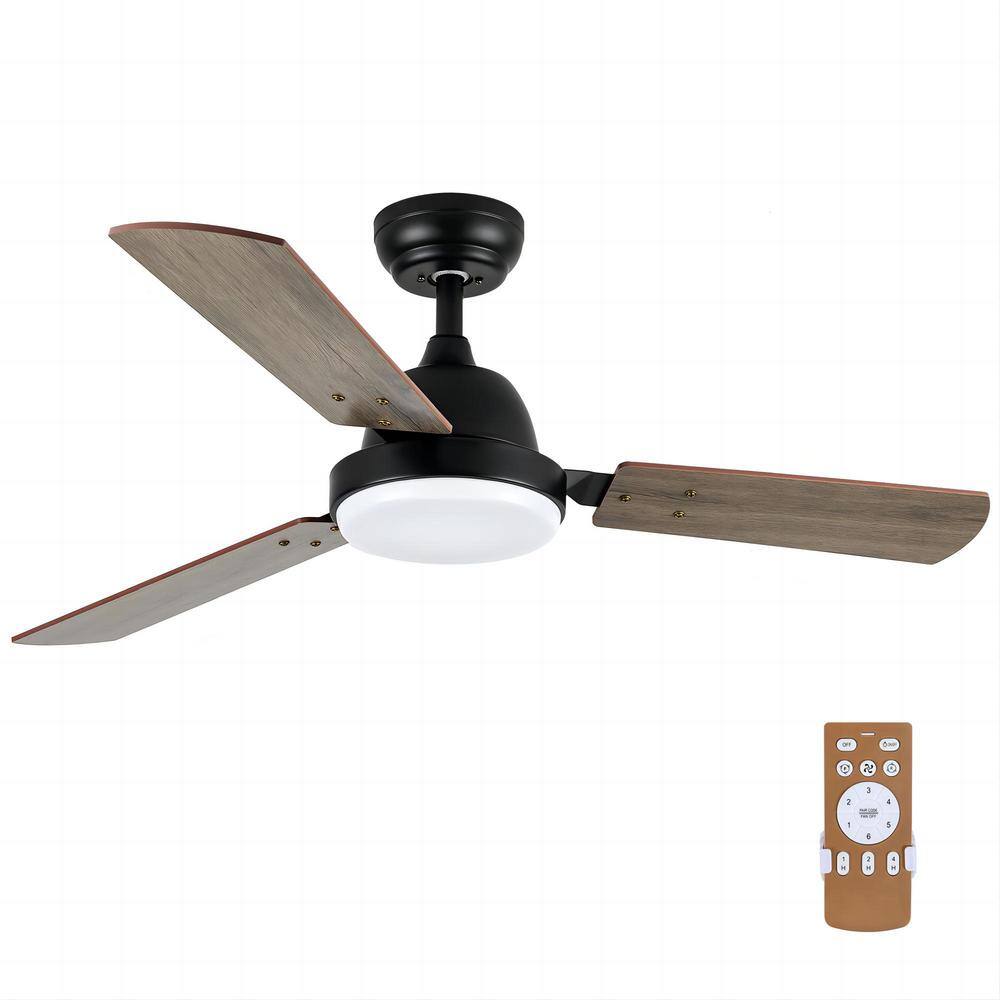 dubbin 44 in. Ceiling Fan with LED Light and Remote 6-Speeds 2 Rotation Modes Timer Noble Bronze Finish FXFAN-7032