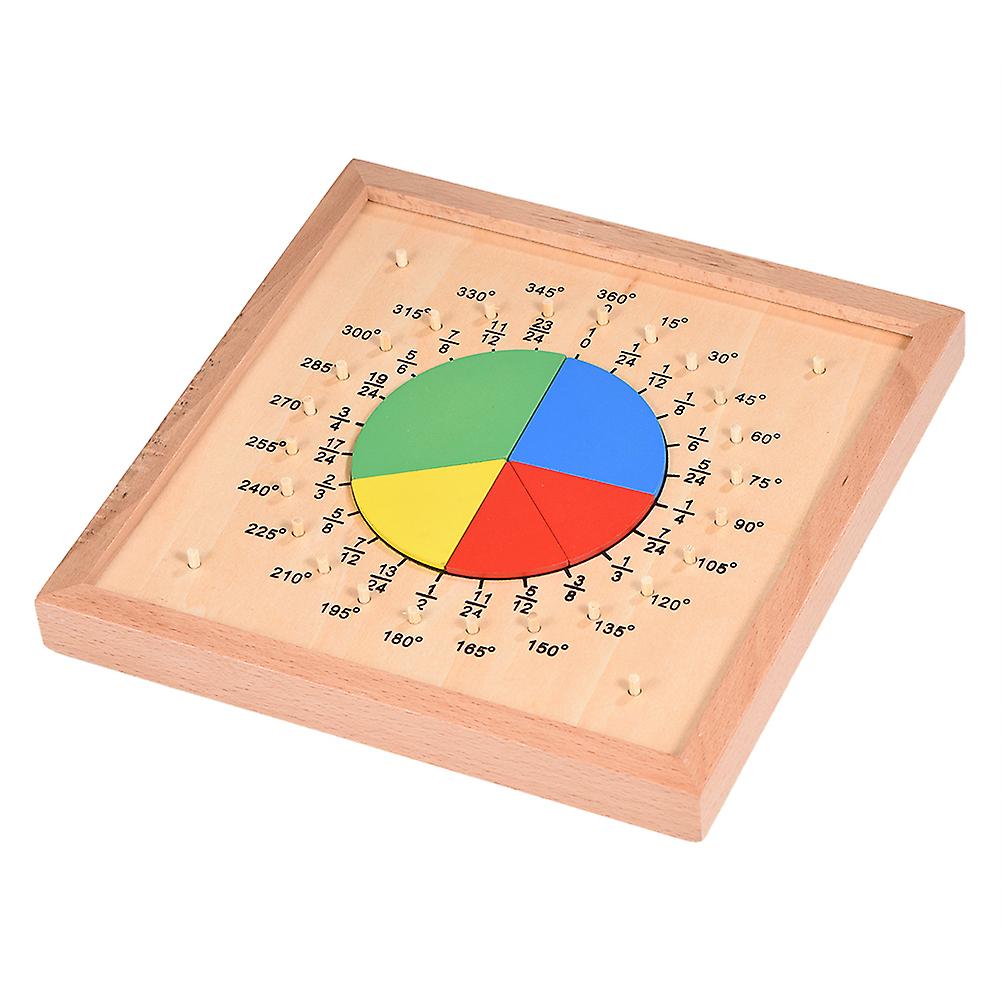 Creative Wooden Circular Mathematics Fraction Game Children Kids Teaching Educational Toys