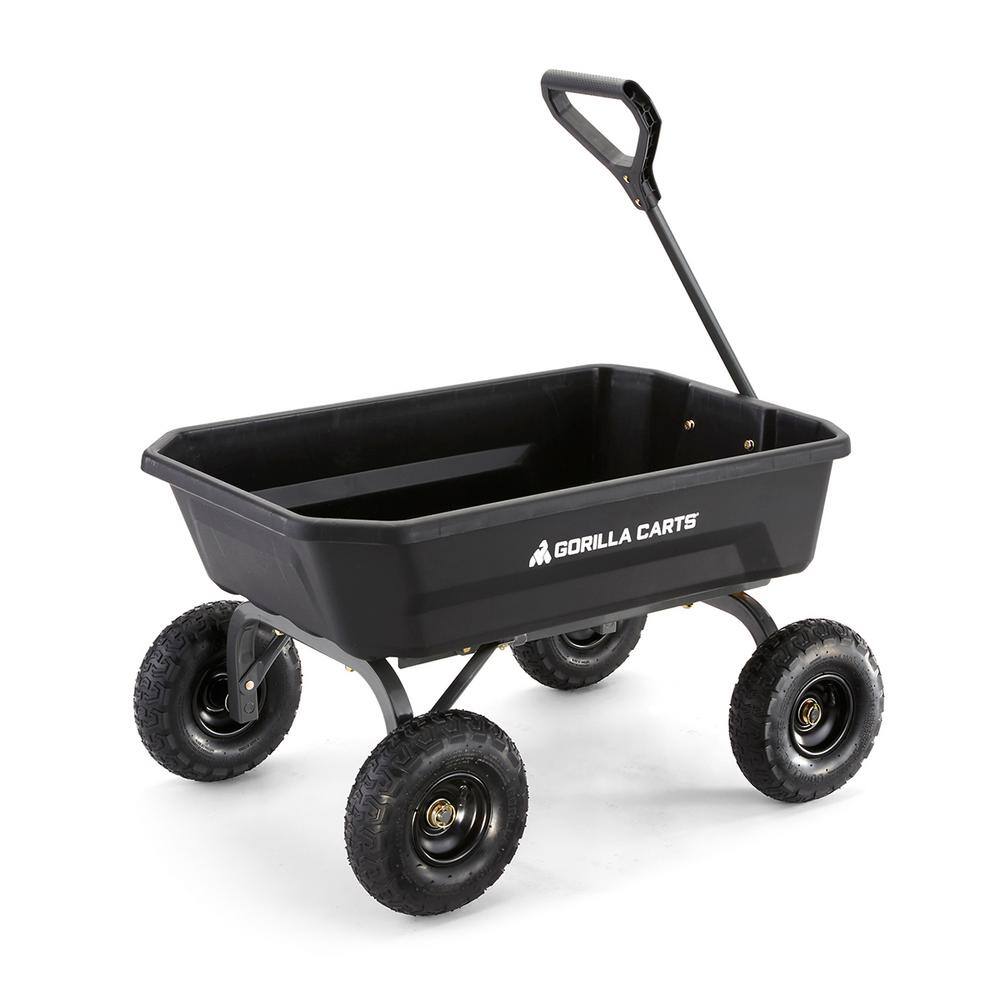 GORILLA CARTS 4 cu. ft. Poly Garden Dump Garden Cart GCG-4