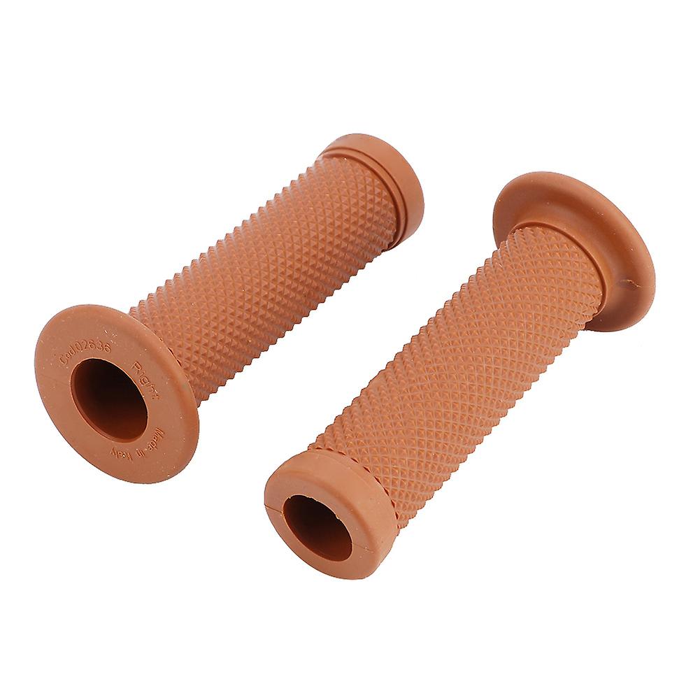 2pcs 22mm Universal Vintage Motorcycle Handlebar Grips Star Decor Handle Bar Ends(yellow Brown)