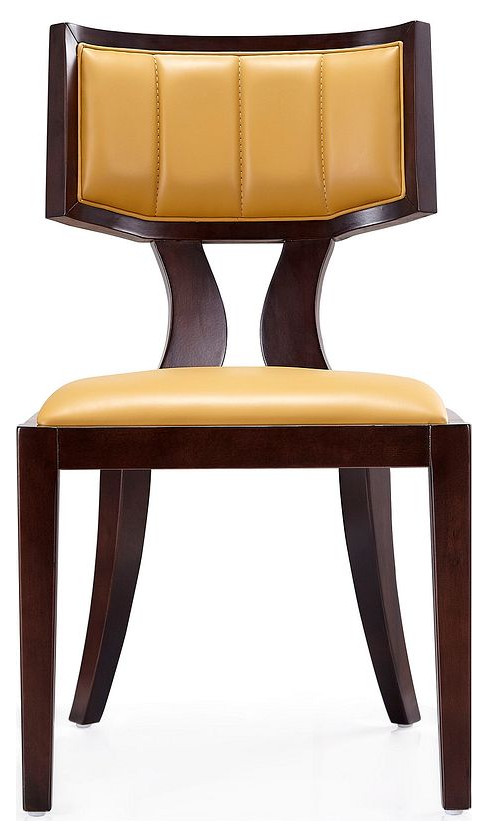 Pulitzer Dining Chair  Set of 2  Pearl White/Walnut   Transitional   Dining Chairs   by Kolibri Decor  Houzz