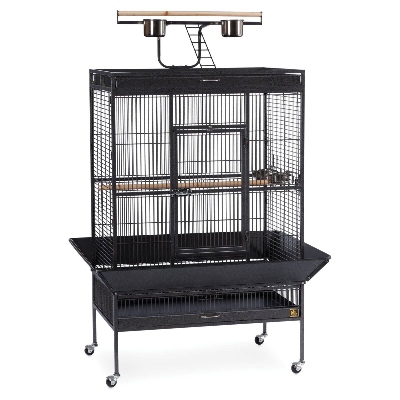 Prevue Pet Products Signature Wrought Iron Bird Cage in Black with Play Top