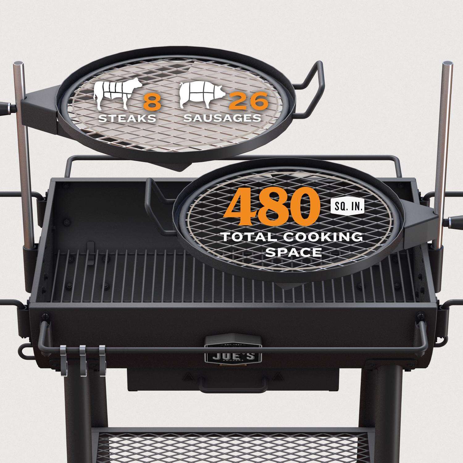 Oklahoma Joes 19 in. Charcoal/Wood Grill Black