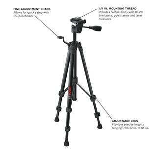 Bosch 30 ft. Cross Line Self Leveling Laser with 360-Degree Mounting Device Plus Compact Tripod with Extendable Height GLL30S+BT150