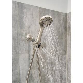 Peerless 3-Spray Patterns 1.75 GPM 3.5 in. Wall Mount Handheld Shower Head in Brushed Nickel 76341SN