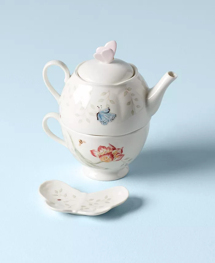 Lenox Butterfly Meadow Stackable Tea Set with Bag Holder