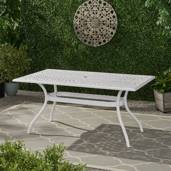 Beautiful Outdoor Dining Table，Aluminum Rectangle and Patio Table