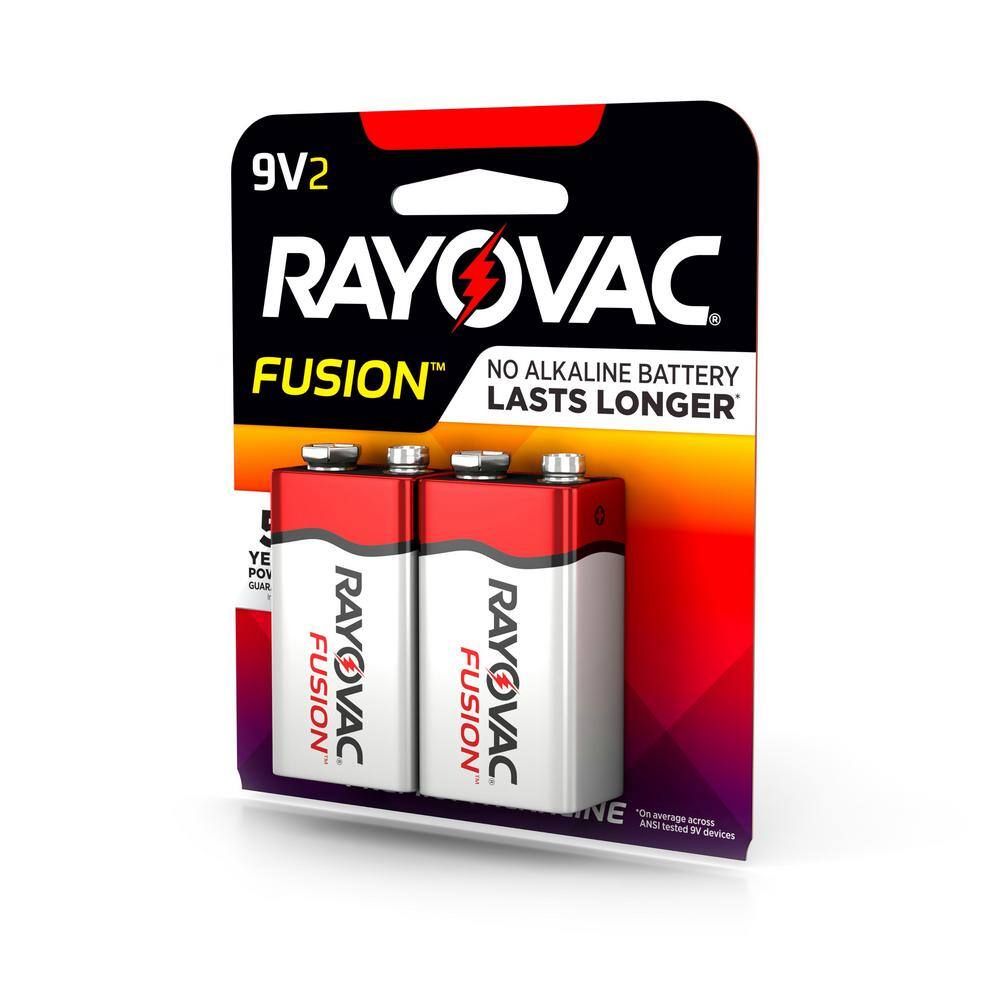 Rayovac Fusion 9-Volt Batteries Alkaline 9-Volt Batteries (2-Pack) A1604-2TFUS