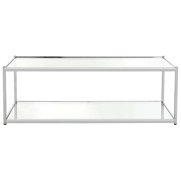 SAFAVIEH Zola Glass Chrome Coffee Table - 51.2