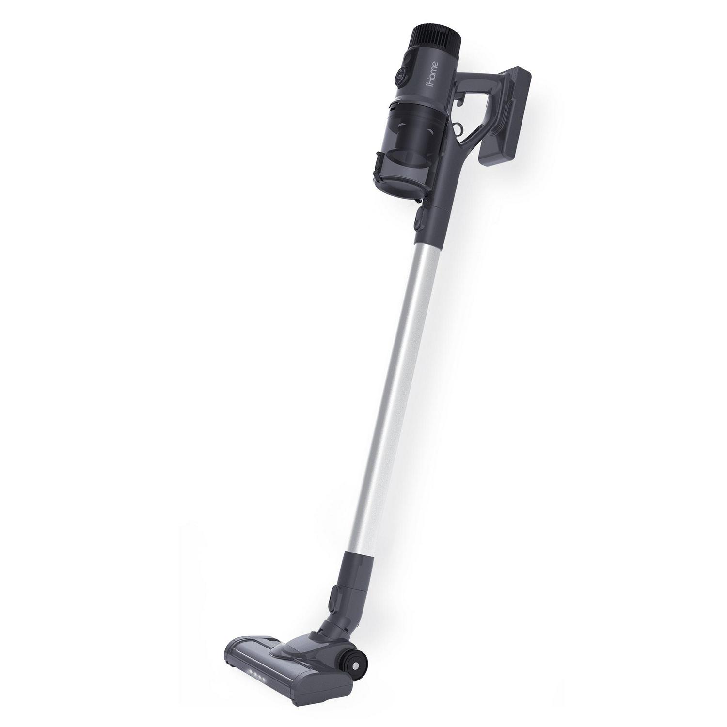 iHome StickVac SV2 Lightweight Cordless Vacuum Cleaner， with Strong Suction， LED Lighting， 4 -in-1 Converts to HandVac， Long Lasting Battery