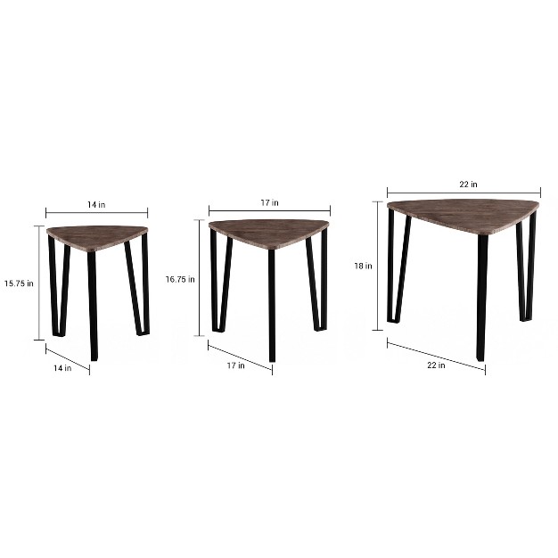 Nesting Tables set Of 3 Modern Woodgrain Look For Living Room Coffee Tables Or Nightstands contemporary Accent Decor Home Furniture By Hastings Home