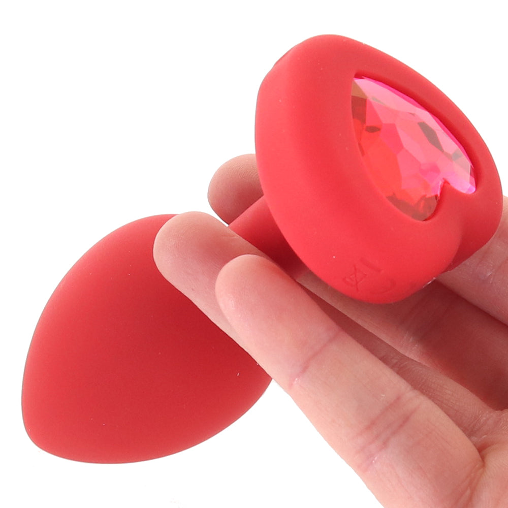 Vibrating Heart Plug in Red