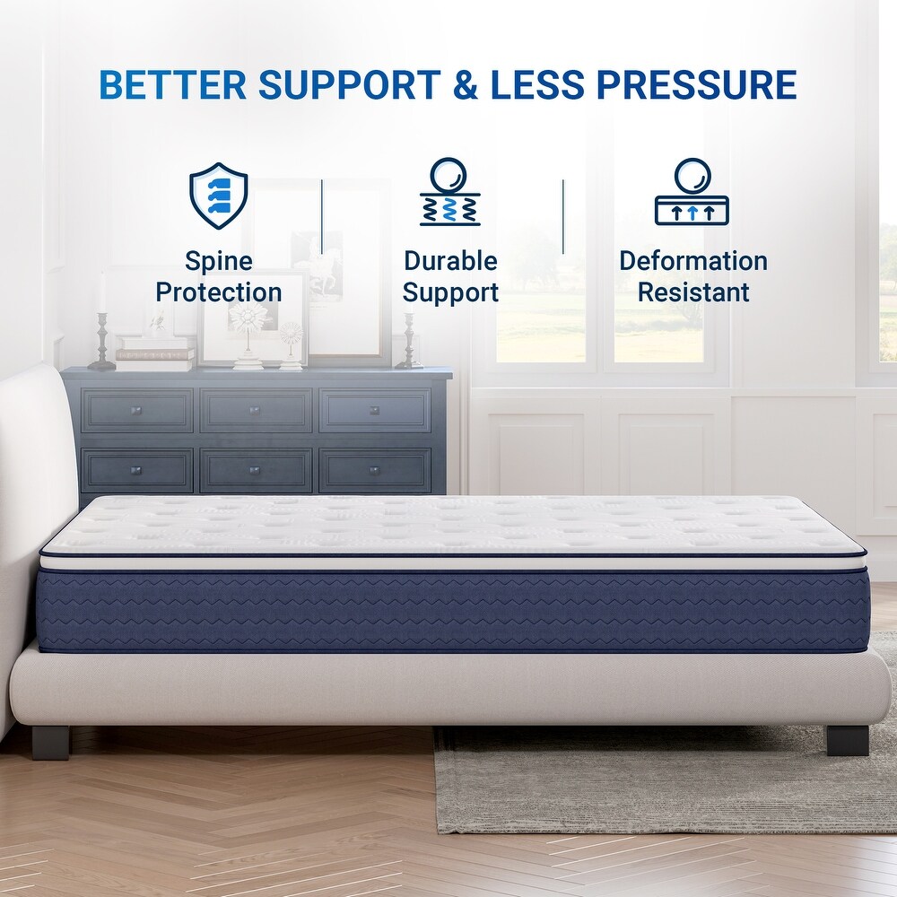 12 Inch Hybrid Mattress in a Box Gel Memory Foam and Pocket Spring