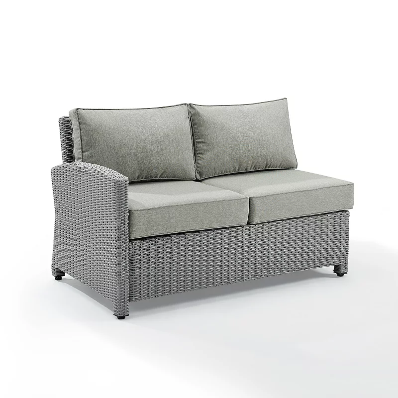 Crosley Bradenton Patio Wicker Sectional Left Side Loveseat Couch