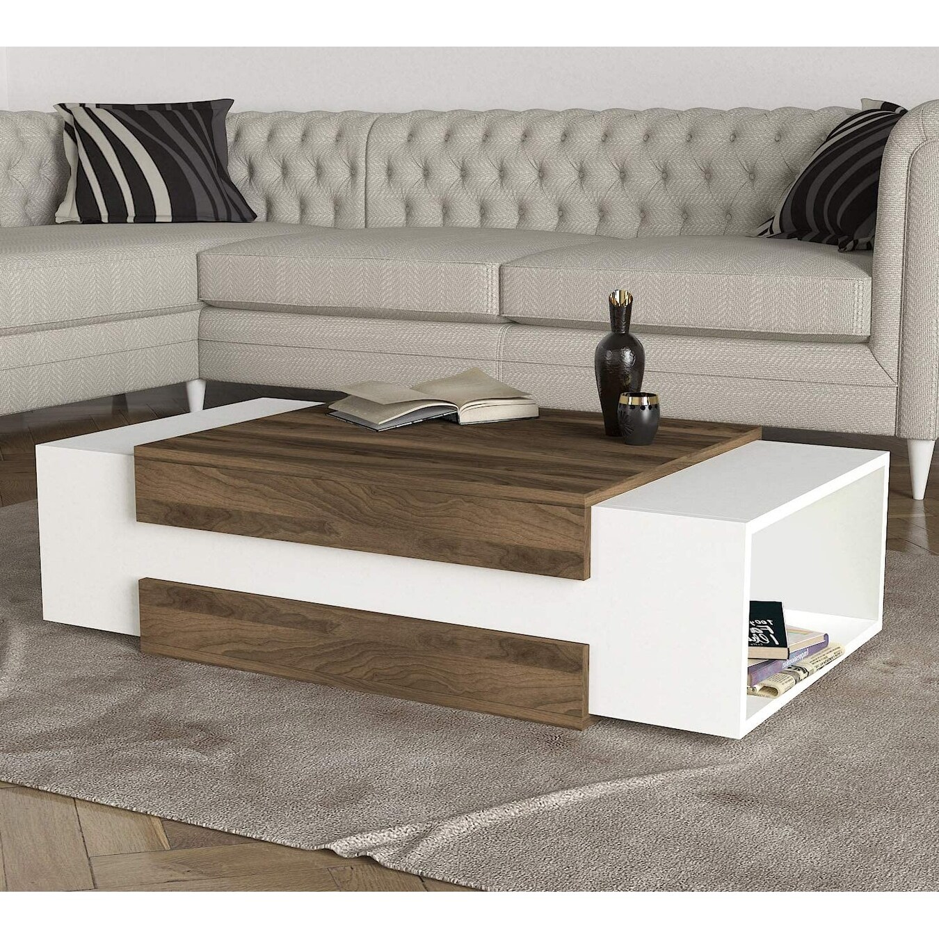 Nora Coffee Table White-Brown